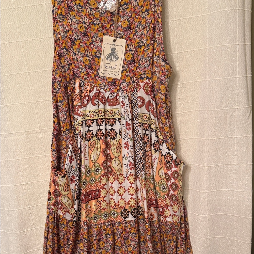 LAST CHANCE TODAY Easel Multicolor Boho Maxi Dress - Picture 5 of 7